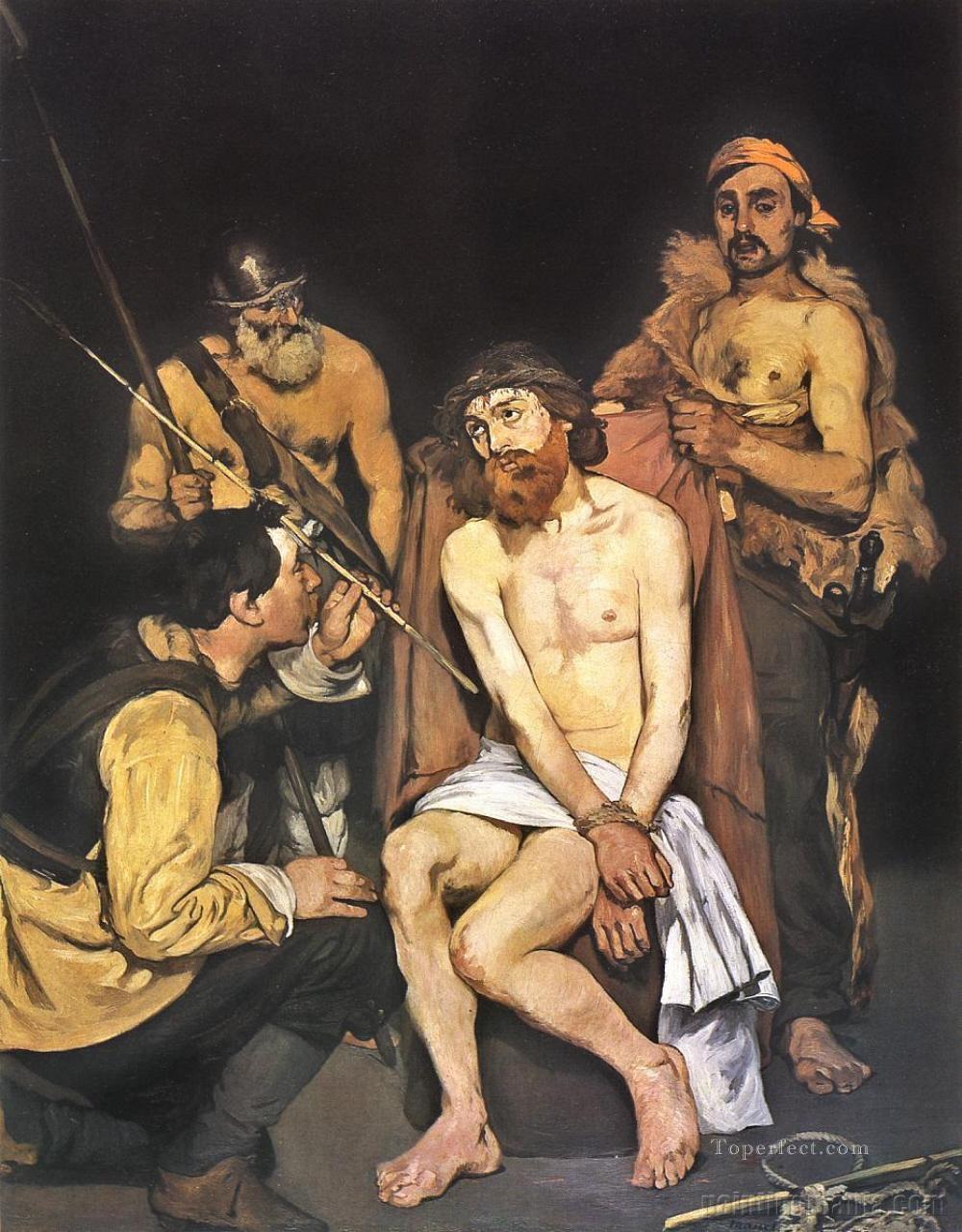 Édouard manet Jésus raillé par les soldats Religieuse Christianisme Peintures à l'huile